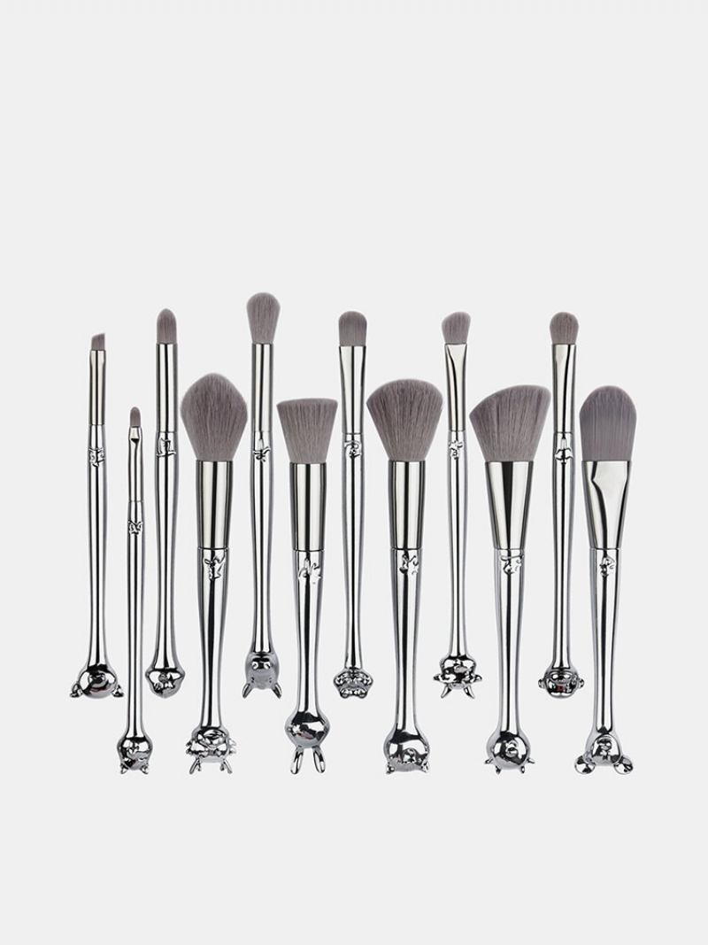 12pcs/kit Professional Zodiac Signs Animal Head Handle Brushes Bag Kit