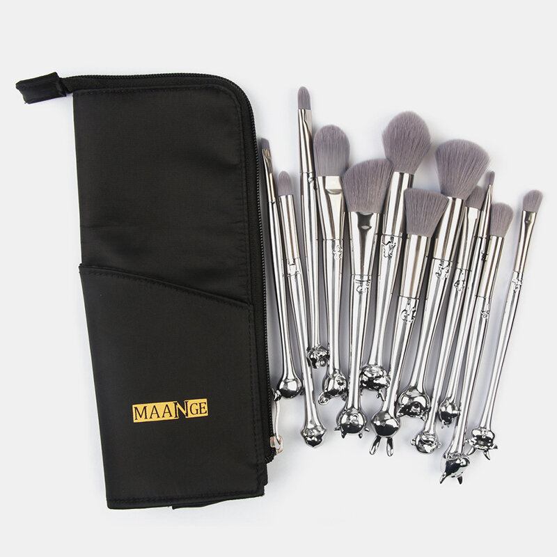 12pcs/kit Professional Zodiac Signs Animal Head Handle Brushes Bag Kit