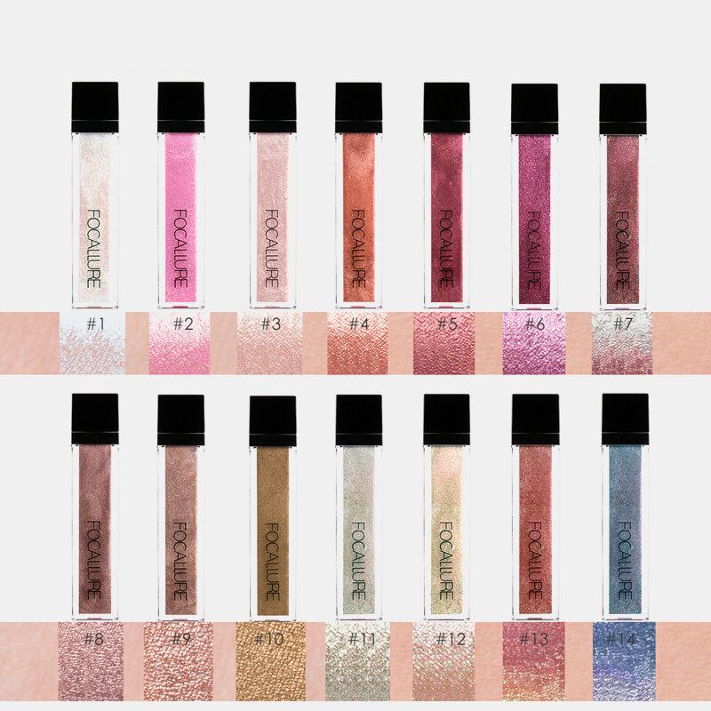 14 Χρώματα Liquid Eyeshadow Sequins Earth Color Shimmer Brighten Makeup Αδιάβροχη Σκιά Ματιών