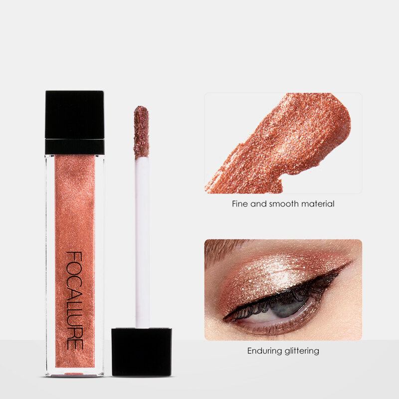 14 Χρώματα Liquid Eyeshadow Sequins Earth Color Shimmer Brighten Makeup Αδιάβροχη Σκιά Ματιών