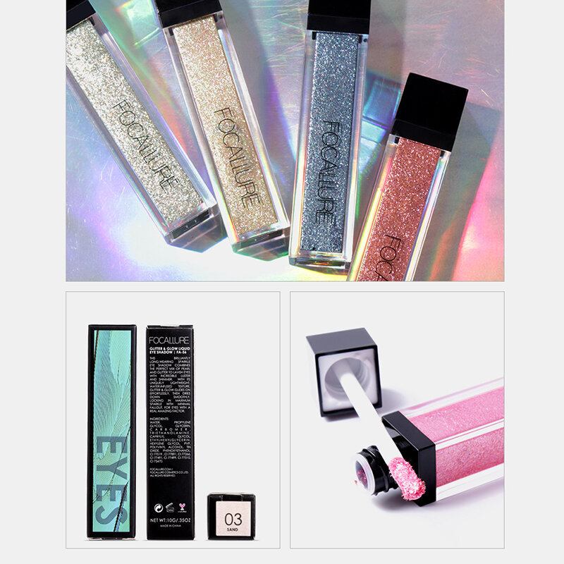 14 Χρώματα Liquid Eyeshadow Sequins Earth Color Shimmer Brighten Makeup Αδιάβροχη Σκιά Ματιών