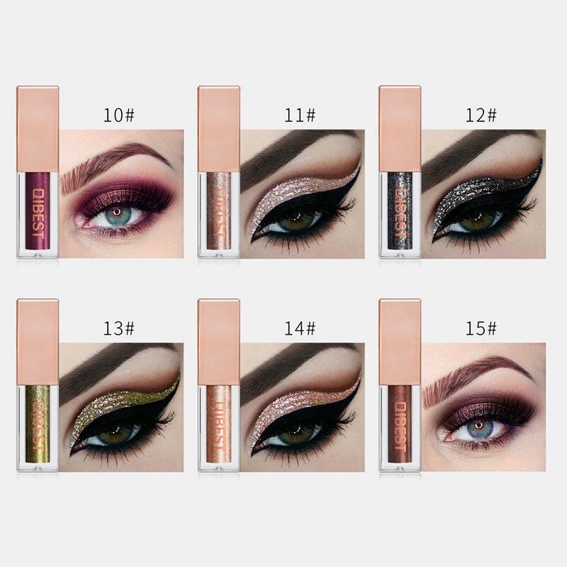 15 Colors Glitter Liquid Eyeshadow Portable Αδιάβροχο Διαρκής Χρωστική Επαγγελματικά Καλλυντικά Ματιών