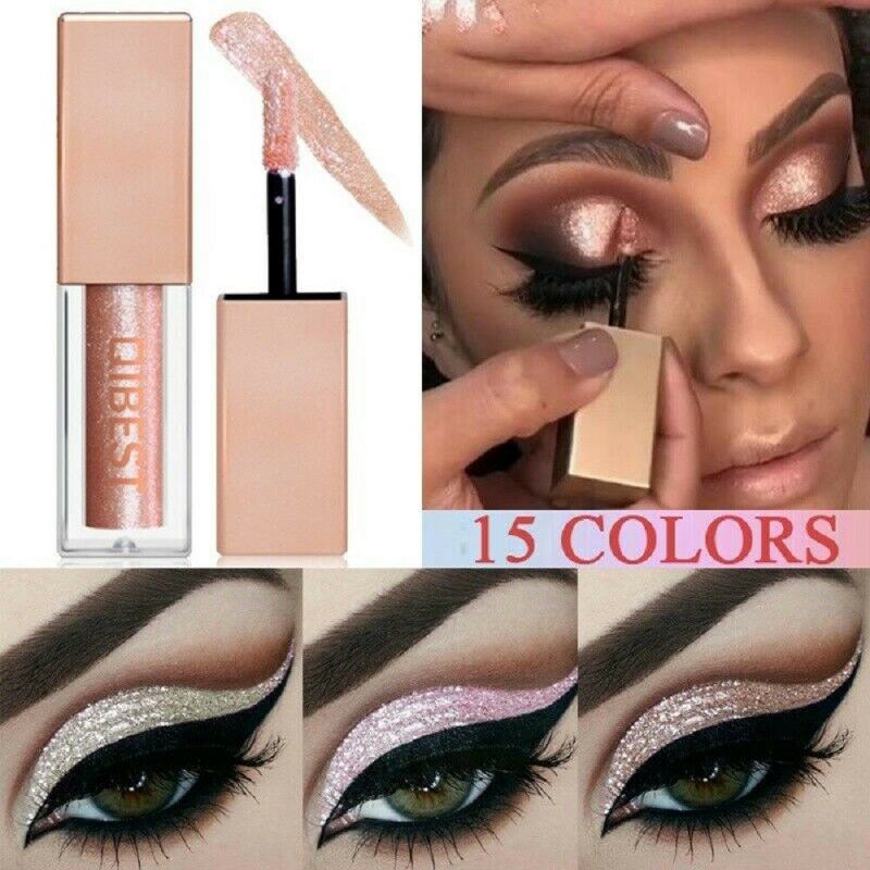 15 Χρώματα Diamond Pearlescent Liquid Eyeshadow Shine Colorful High Light Μακιγιάζ Ματιών