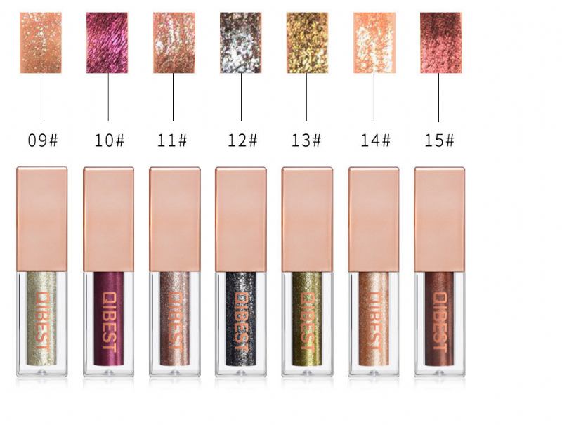 15 Χρώματα Diamond Pearlescent Liquid Eyeshadow Shine Colorful High Light Μακιγιάζ Ματιών