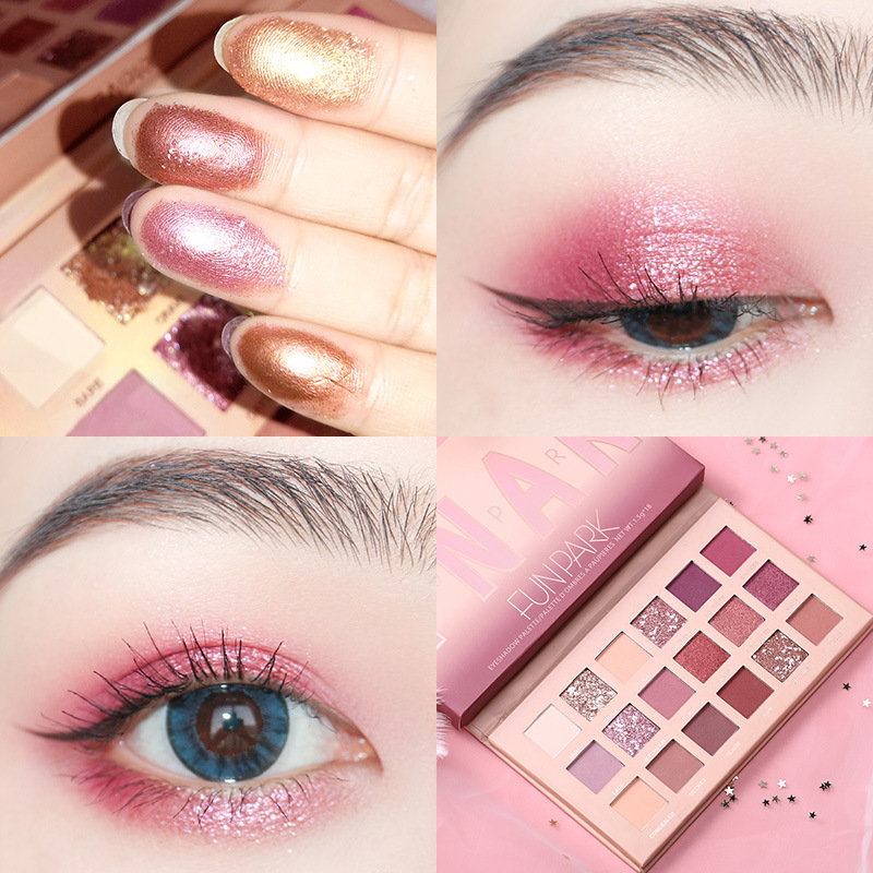 18 Χρώματα Desert Rose Pearlescent Shining Matte Sequins Παλέτα Σκιών Ματιών Μακιγιάζ Μεγάλης Διάρκειας