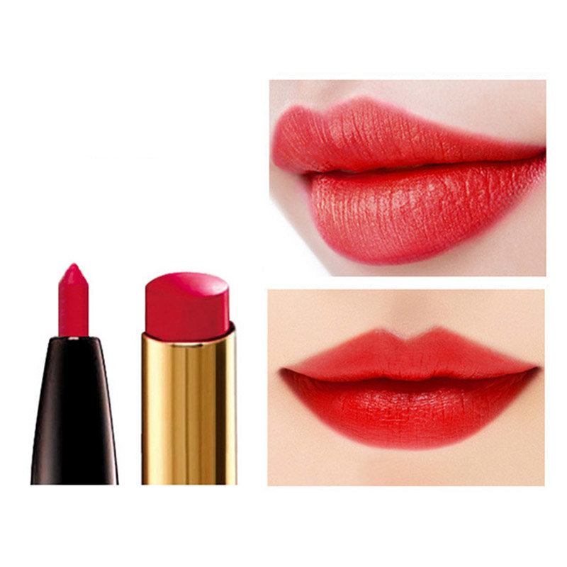 2 Σε 1 Double Head Lipstick Moisturizing Smooth Lip Stick Pen Μακράς Διαρκείας Lip Liner Lip Makeup