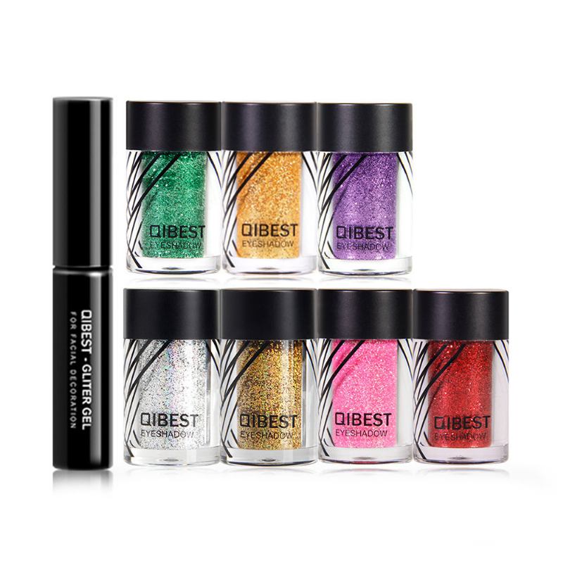 20 Colors Glitter Eyeshadow Powder Eye Glue Μακράς Διαρκείας Σετ Σκιών Ματιών Eye Cosmetic