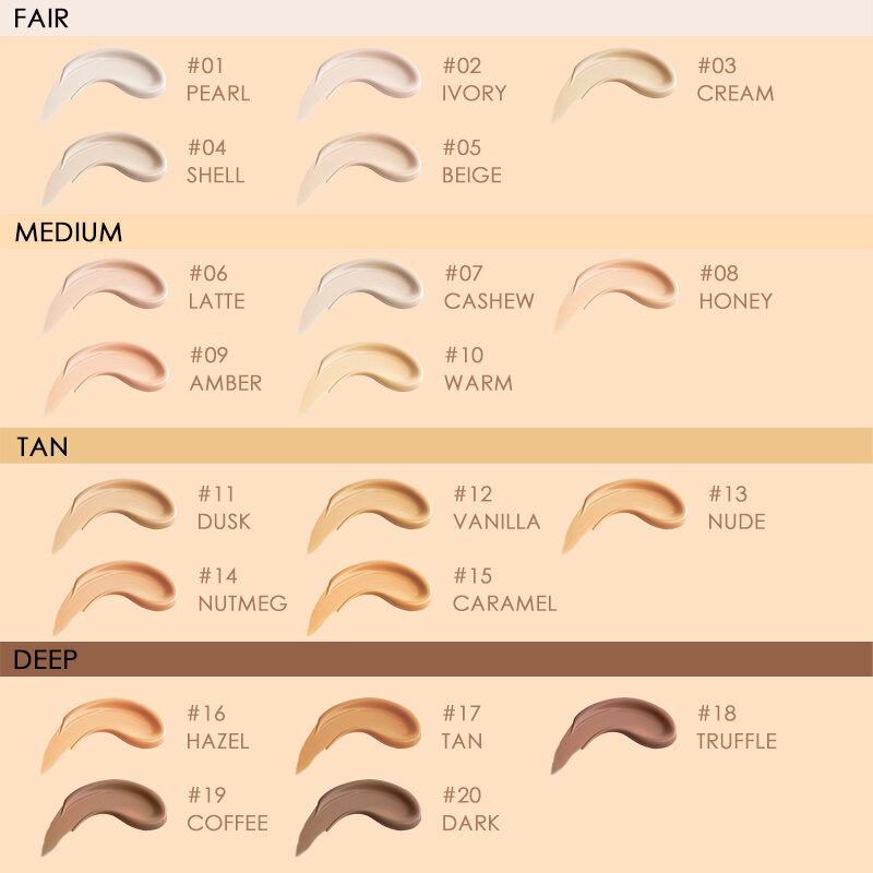 20 Χρώματα Full Coverage Matte Liquid Foundation Φυσικό Μακράς Διαρκείας Αδιάβροχο Κονσίλερ Για Έλεγχο Λαδιού