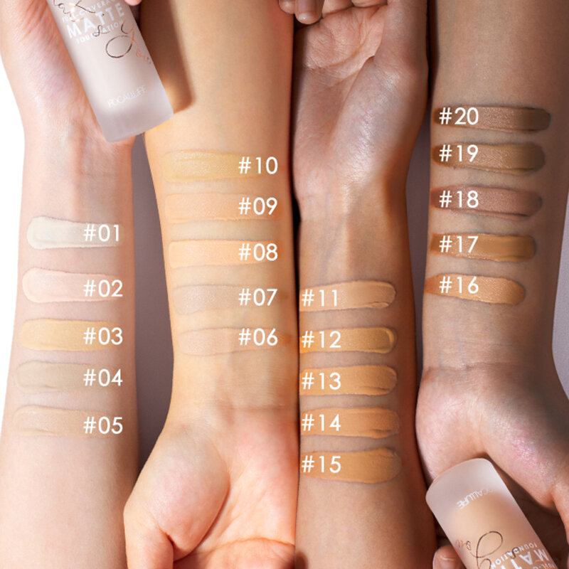 20 Χρώματα Full Coverage Matte Liquid Foundation Φυσικό Μακράς Διαρκείας Αδιάβροχο Κονσίλερ Για Έλεγχο Λαδιού