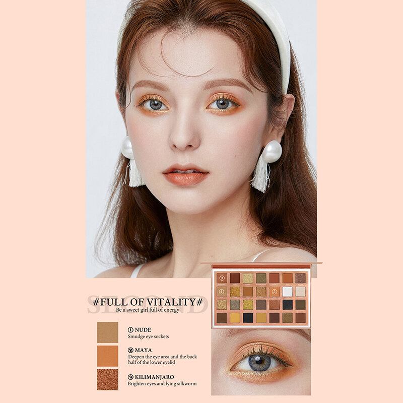 28 Χρώματα Velvet Eyeshadow Palette Portable Waterproof Fine Silky Nude Powder