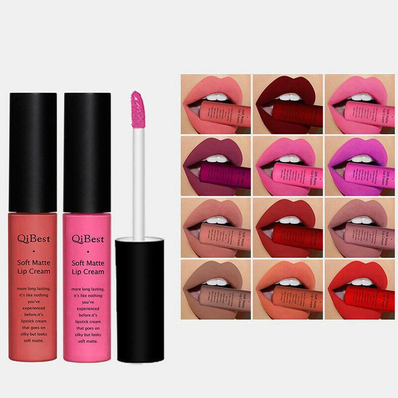 34 Χρώματα Matte Lip Gloss Nude Μεγάλης Διάρκειας Αδιάβροχο Που Δεν Ξεθωριάζει Αντικολλητικό Κύπελλο Υγρό Lip Glaze