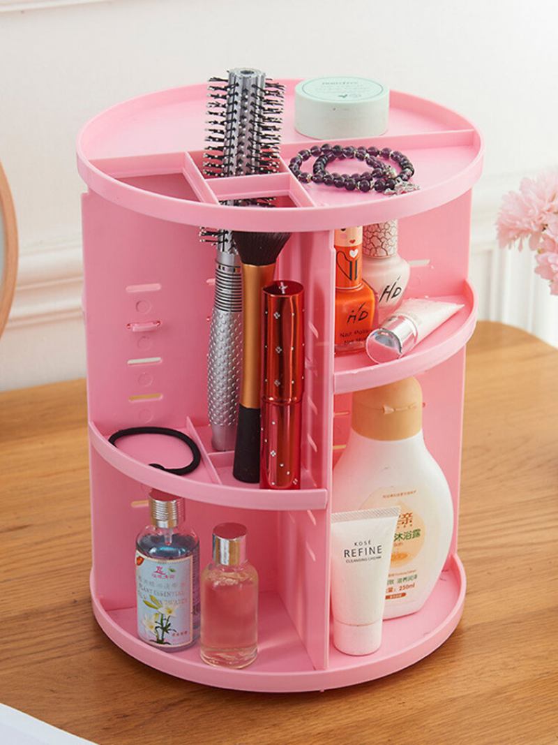 360 Rotating Makeup Organizer Αποσπώμενο Πολυλειτουργικό Κουτί Αποθήκευσης Καλλυντικών