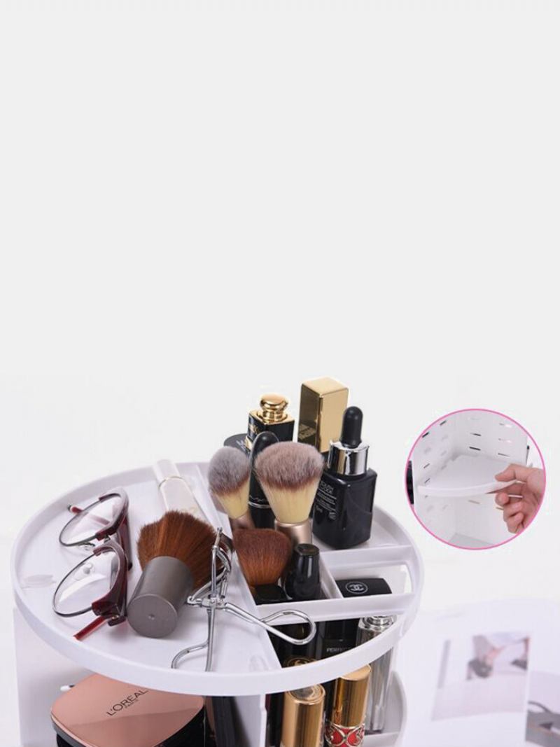 360 Rotating Makeup Organizer Αποσπώμενο Πολυλειτουργικό Κουτί Αποθήκευσης Καλλυντικών