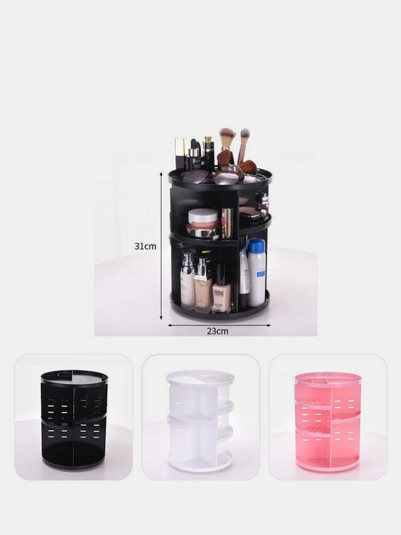 360 Rotating Makeup Organizer Αποσπώμενο Πολυλειτουργικό Κουτί Αποθήκευσης Καλλυντικών