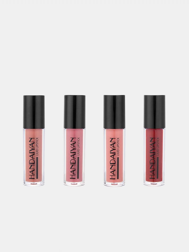 4 Τμχ Liquid Lip Gloss Set Natural Moisturizer Αδιάβροχο Αντικολλητικό Κύπελλο Matte Mirror Lip Glaze Kit