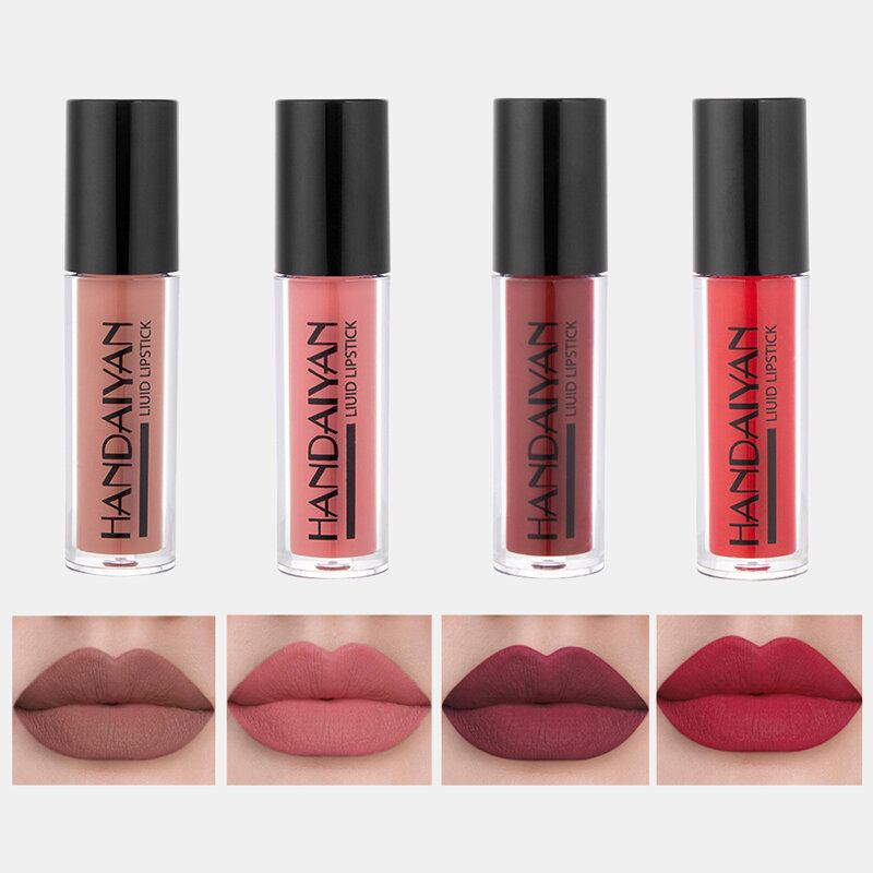 4 Τμχ Liquid Lip Gloss Set Natural Moisturizer Αδιάβροχο Αντικολλητικό Κύπελλο Matte Mirror Lip Glaze Kit