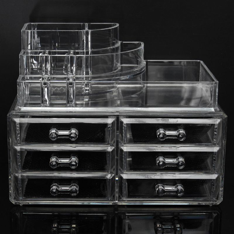 6 Συρτάρια Clear Acrylic Organizer Jewelry Cosmetic Display