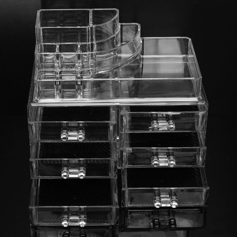 6 Συρτάρια Clear Acrylic Organizer Jewelry Cosmetic Display