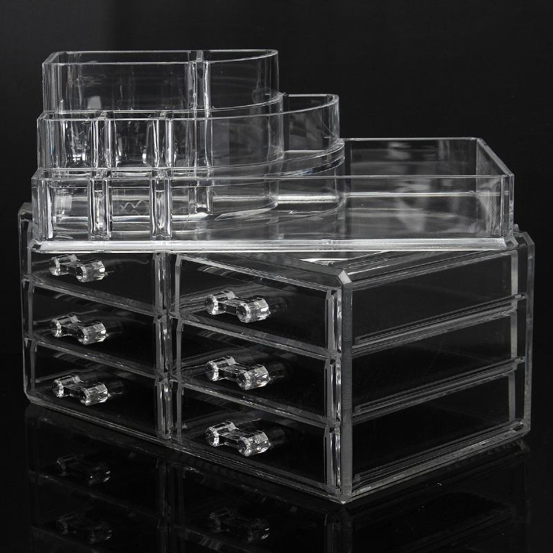 6 Συρτάρια Clear Acrylic Organizer Jewelry Cosmetic Display