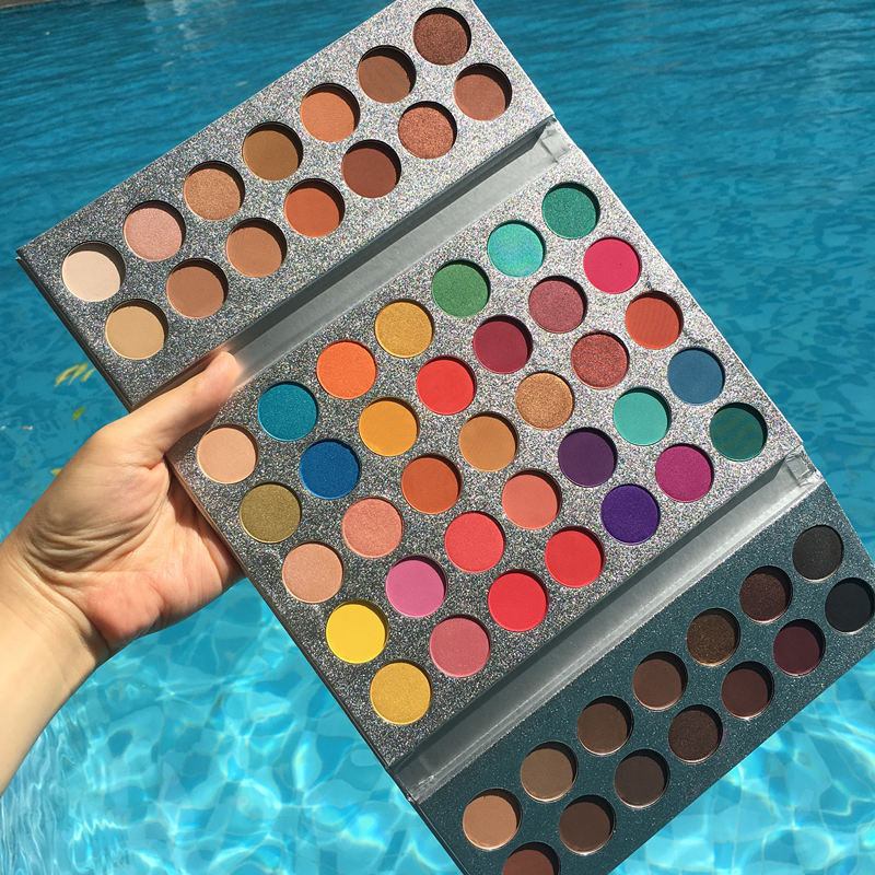 63colors Pro Eyeshadow Palette Smoky Matte Lasting Glitter Eye Shadow Highlighter Bronzer