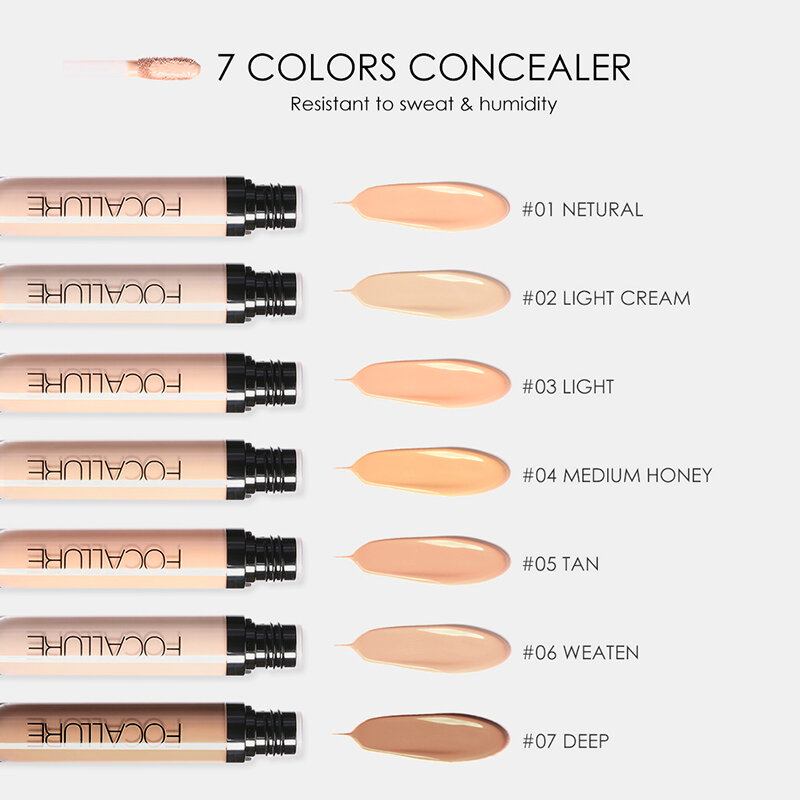 7 Χρώματα Υγρό Concealer Αδιάβροχο Μαύροι Κύκλοι Ματιών Κρέμα Πλήρους Κάλυψης