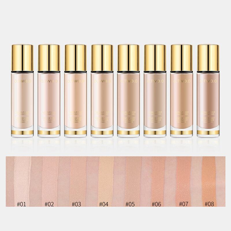 8 Colors Liquid Foundation Full Coverage Concealer Whitening Moisturizer Αδιάβροχο Μακιγιάζ Προσώπου