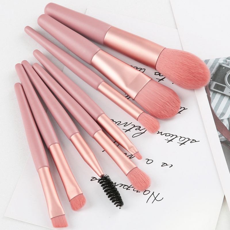 8 Τμχ/σετ Φορητά Πινέλα Μακιγιάζ Σετ Mini Foundation Loose Powder Eyeshadow Eyelash Brush Kit Εργαλείο