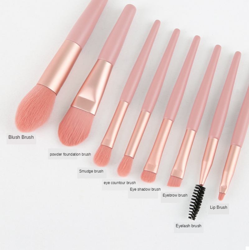 8 Τμχ/σετ Φορητά Πινέλα Μακιγιάζ Σετ Mini Foundation Loose Powder Eyeshadow Eyelash Brush Kit Εργαλείο