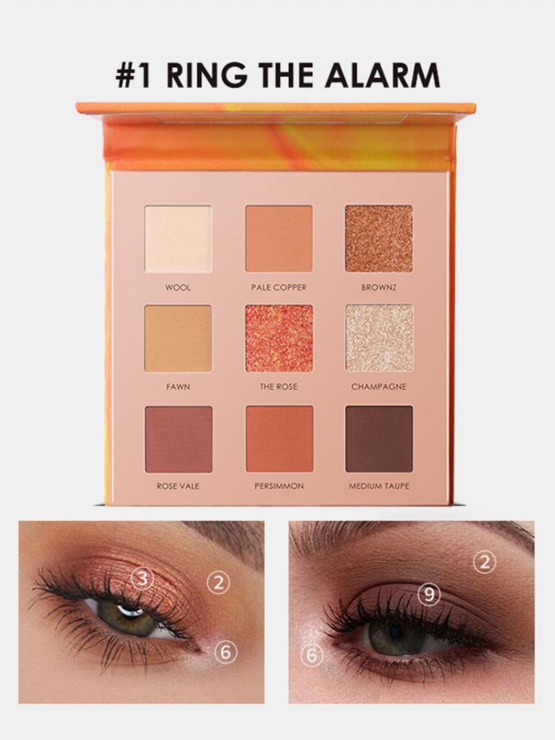 9 Χρώματα Sunflower Matte Eyeshadow Palette Waterproof Nude Pigmented Shining Eye Makeup