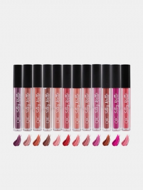 Αδιάβροχο Matte Velvet Liquid Lip Gloss Μακράς Διαρκείας 12 Χρωμάτων Lips For Women