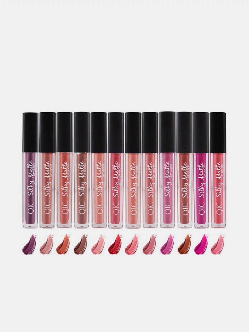 Αδιάβροχο Matte Velvet Liquid Lip Gloss Μακράς Διαρκείας 12 Χρωμάτων Lips For Women