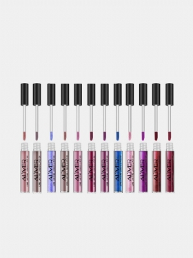 Aliver Matte Liquid Lipstick Metallic Lip Gloss Cosmetic Αδιάβροχο Μακράς Διαρκείας Nude Pigments Lips