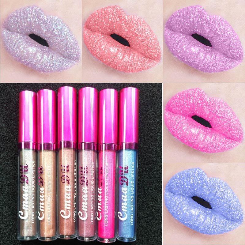 cmaadu 12 Χρώματα Metallic Lip Gloss Gold Sparkle Nude Αδιάβροχο Ματ Υγρό Κραγιόν Μεγάλης Διάρκειας