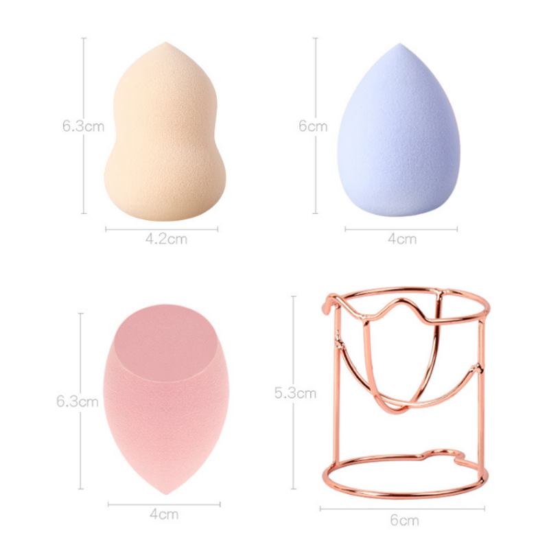 Cosmetic Sponge Egg Dry And Wet Gourd Puff Egg With Egg Ράφι 3τμχ Κουτί Δώρου