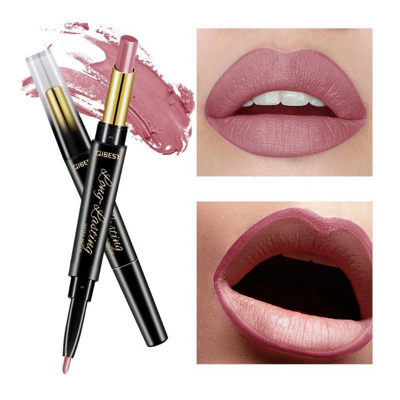 Double Head Matte Lipstick Διαρκής-διαρκούς Lip Stick Full Color Maroon Lip Lip Makeup