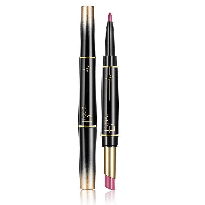 Double Head Πολύχρωμο Lipstick Lip Liner Στυλό Μακράς Διαρκείας Ενυδατικό Lip Stick Pen Lip Makeup