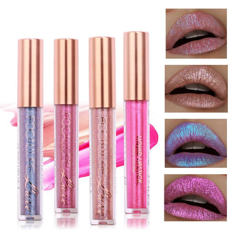 Focallure Glitter Color Matte Lip Gloss Diamond Sand Sexy Pearl Liquid Lipstick 6 Χρωμάτων