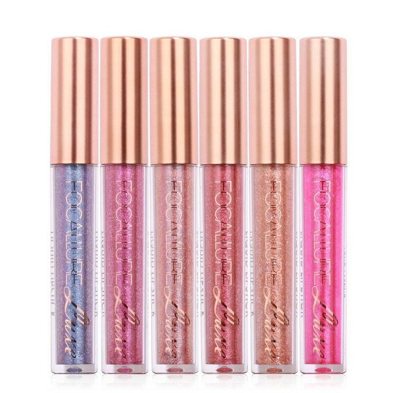 Focallure Glitter Color Matte Lip Gloss Diamond Sand Sexy Pearl Liquid Lipstick 6 Χρωμάτων