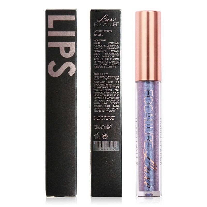 Focallure Glitter Color Matte Lip Gloss Diamond Sand Sexy Pearl Liquid Lipstick 6 Χρωμάτων