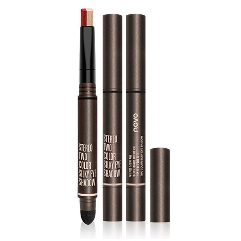 Φορητό Dual Color Eye Shadow Stick Αδιάβροχο Μακράς Διαρκείας Μακιγιάζ Ματιών Pearl Effect Cosmetic Για Αρχάριους