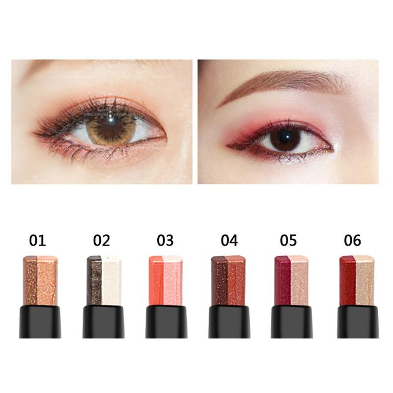 Φορητό Dual Color Eye Shadow Stick Αδιάβροχο Μακράς Διαρκείας Μακιγιάζ Ματιών Pearl Effect Cosmetic Για Αρχάριους