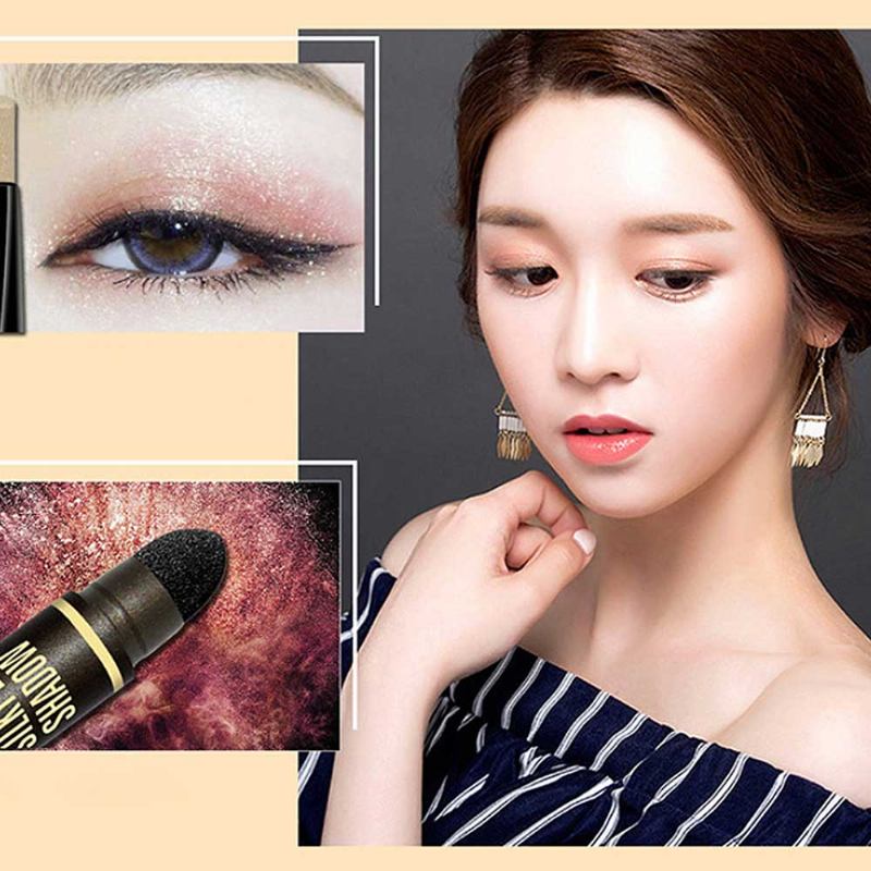 Φορητό Dual Color Eye Shadow Stick Αδιάβροχο Μακράς Διαρκείας Μακιγιάζ Ματιών Pearl Effect Cosmetic Για Αρχάριους