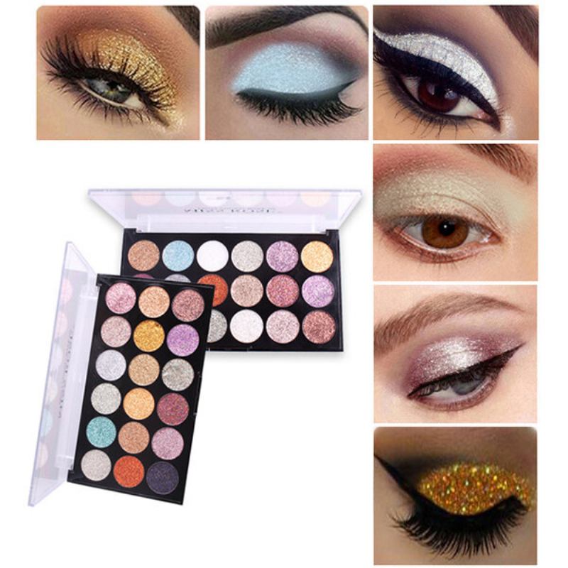 Glitter Eyeshadow Palette 18 Colors Shimmer Μεγάλης Διάρκειας Highlighter