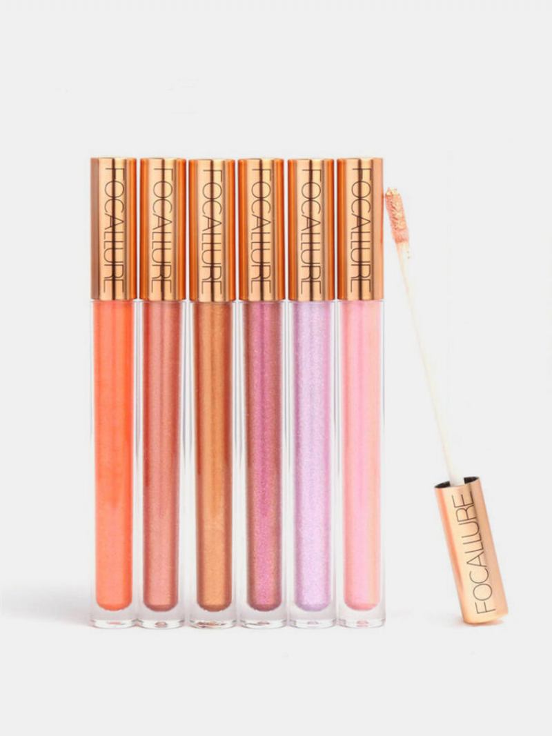 Glitter Lip Gloss Μακιγιάζ Μεγάλης Διάρκειας Nude Shimmer Μεταλλικό Υγρό Κραγιόν