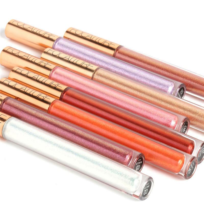 Glitter Lip Gloss Μακιγιάζ Μεγάλης Διάρκειας Nude Shimmer Μεταλλικό Υγρό Κραγιόν