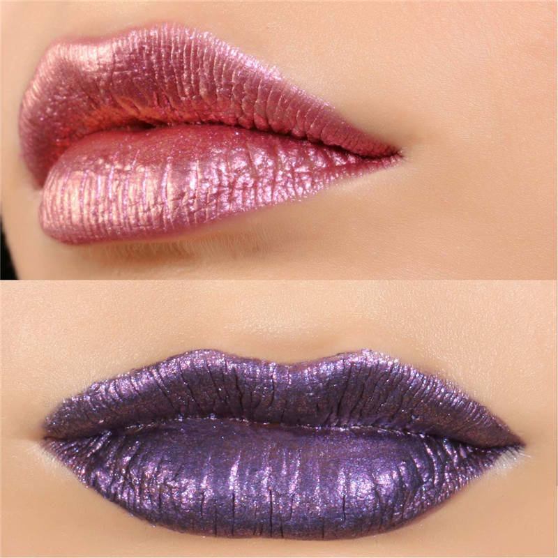 Glitter Lip Gloss Μακιγιάζ Μεγάλης Διάρκειας Nude Shimmer Μεταλλικό Υγρό Κραγιόν