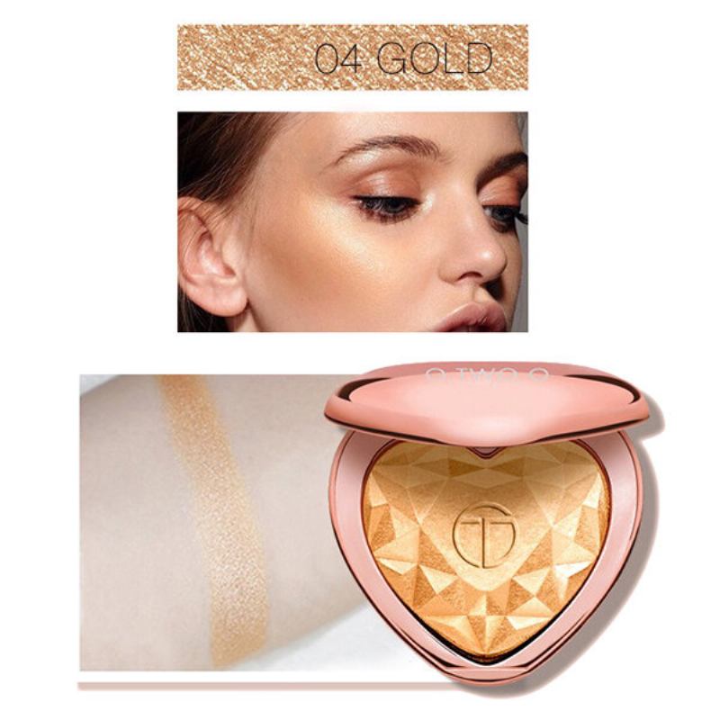 Heart Shimmer Highlighters Palette Lasting Glow Face Highlighter Powder Για Τρισδιάστατο Μακιγιάζ Προσώπου