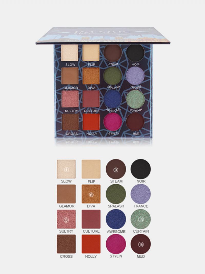 Imagic Professional Shimmer Matte Eyeshadow Palette 16colors Φυσική Αδιάβροχη Σκιά Ματιών Που Διαρκεί