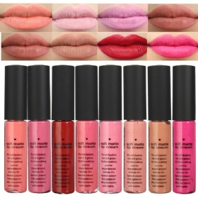 Καλλυντικό Μακιγιάζ 8 Χρωμάτων Απαλό Ματ Lip Gloss Liquid Stick Μακράς Διαρκείας