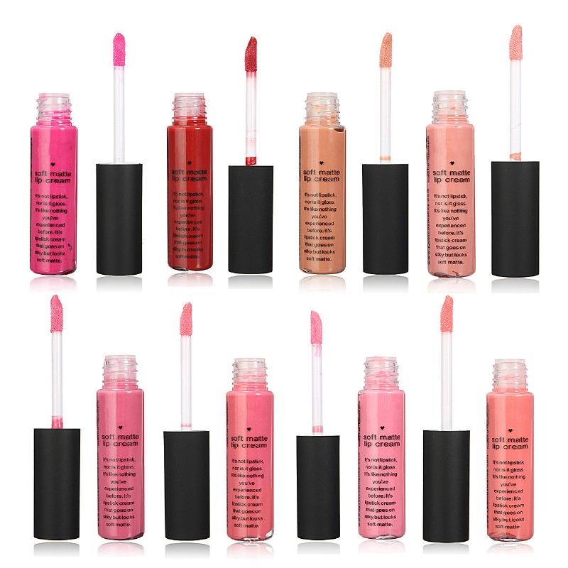 Καλλυντικό Μακιγιάζ 8 Χρωμάτων Απαλό Ματ Lip Gloss Liquid Stick Μακράς Διαρκείας